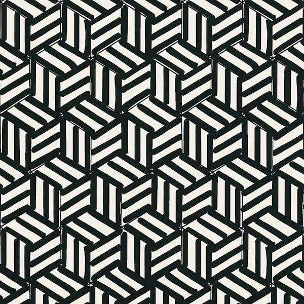Tumbling Blocks - Black Wallpapers | Schumacher